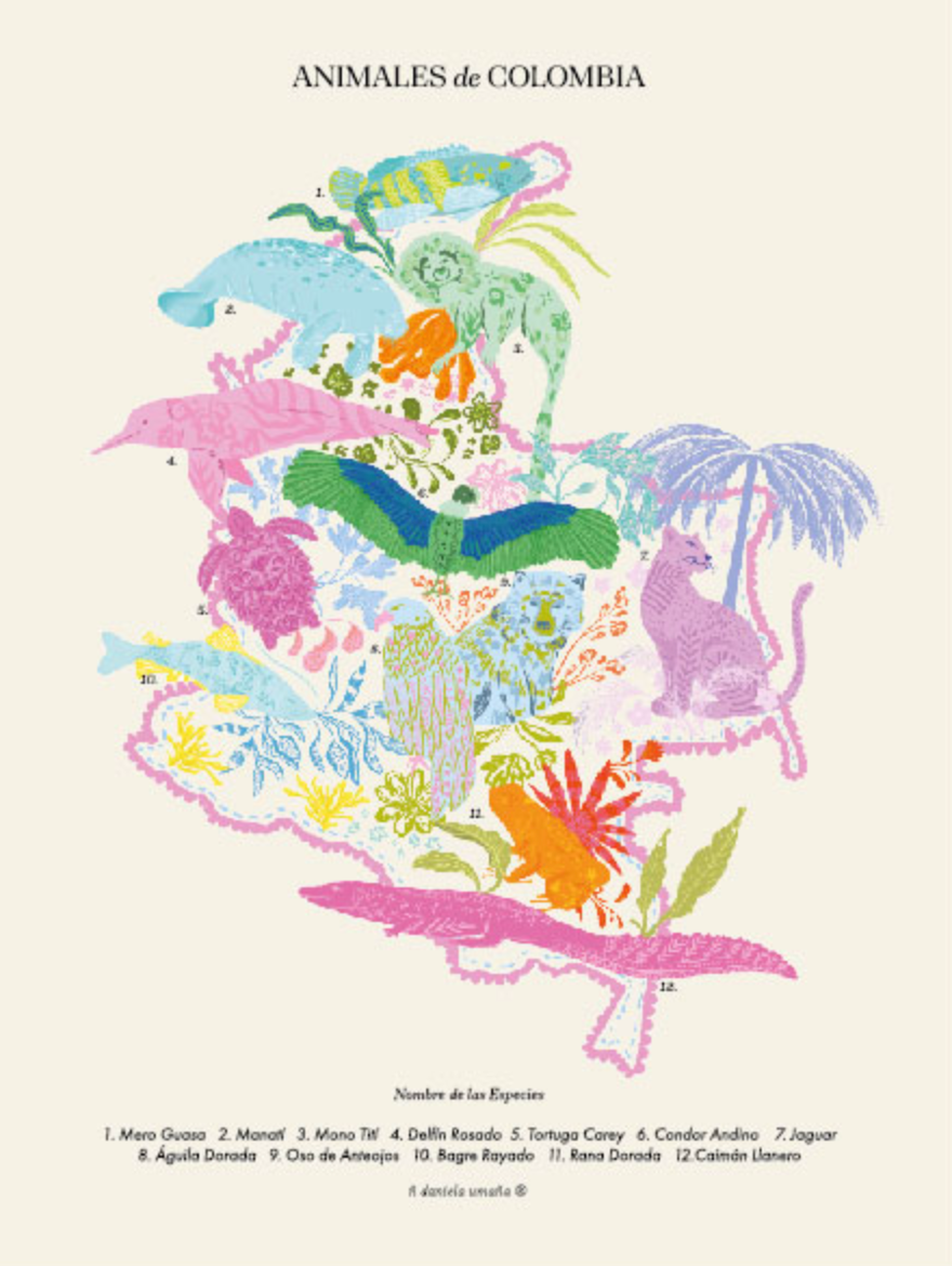 Afiche Animales de Colombia