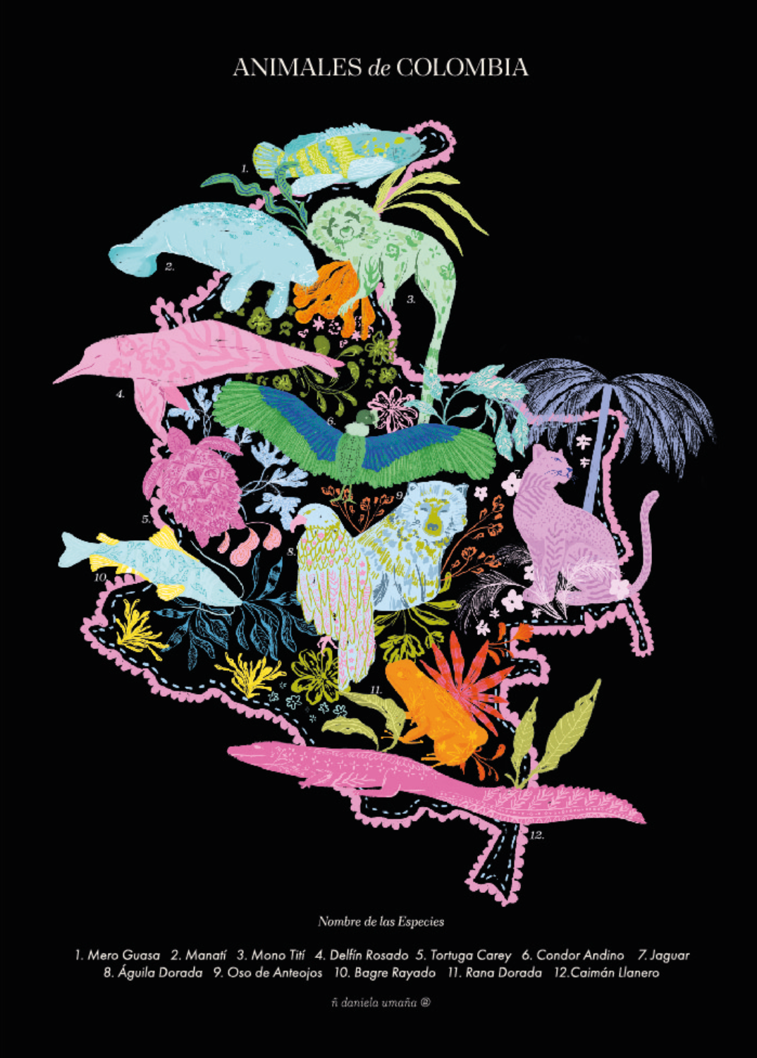 Afiche Animales de Colombia