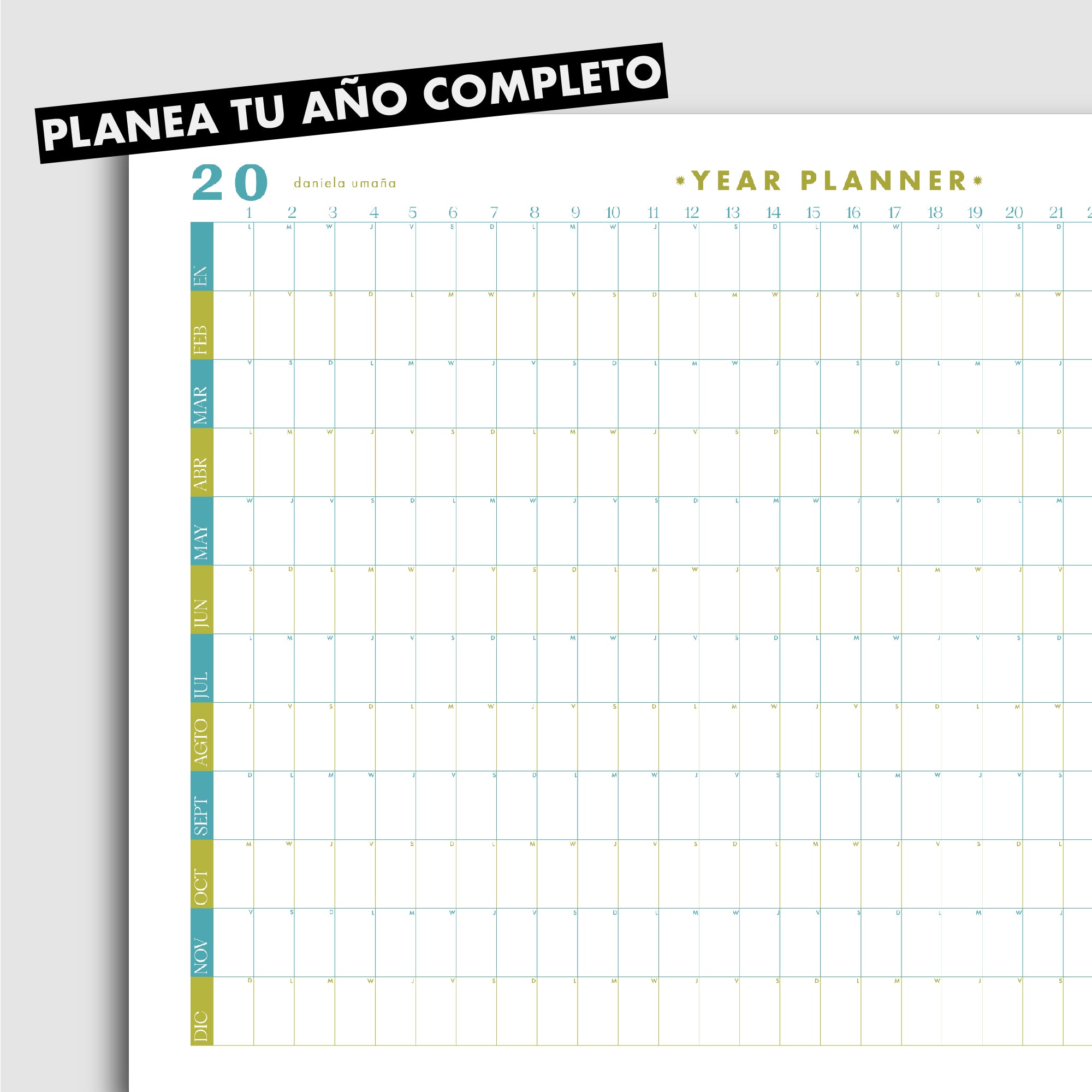 Planeador Anual Digital / Imprimible 2024